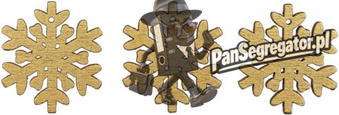 Drewniane płatki śniegu 30mm złote 8szt. 486035 TITANUM