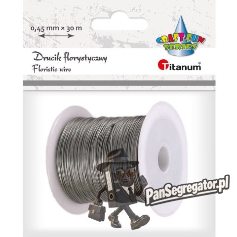 Drucik florystyczny 0,45mm x 30m srebrny 339370 TITANUM