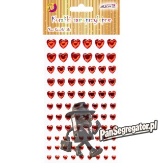 Dżety kryształki samoprzylepne mix rozmiarów serca 9,5x15,5cm JET-3231 ALIGA