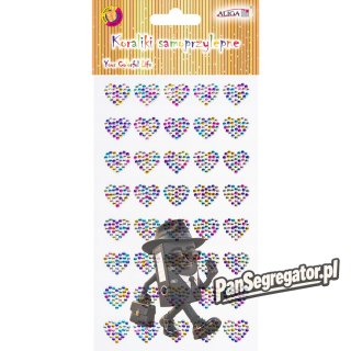 Dżety kryształki samoprzylepne mix serca 9,5x15,5cm JET-3170 ALIGA