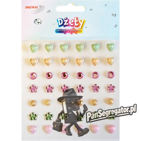 Dżety samoprzylepne DS106 kwiatki, serca BREWIS