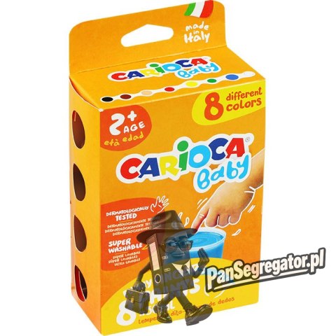Farba CARIOCA tempera do malowania palcami 8 koloró 50ml. (43174) 170-2574