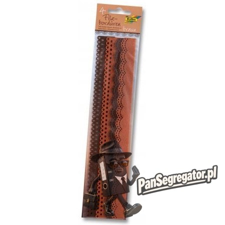 Filcowa koronka-wstążka 30cm mix brązowy 4 szt.FO 52195 FOLIA