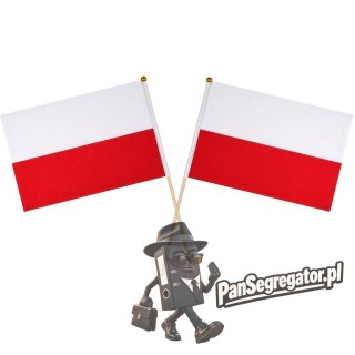Flaga polski, chorągiewka 2szt. FL2 14x21cm BREWIS