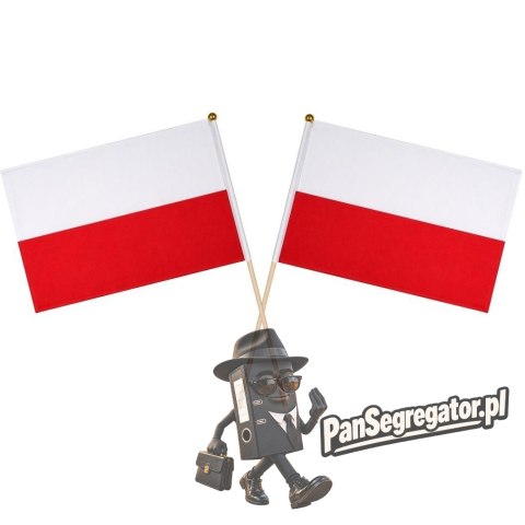 Flaga polski, chorągiewka 2szt. FL2 14x21cm BREWIS