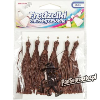 Frędzelki (chwosty ozdobne) FR1 (6 sztuk) 8 cm brązowe BREWIS