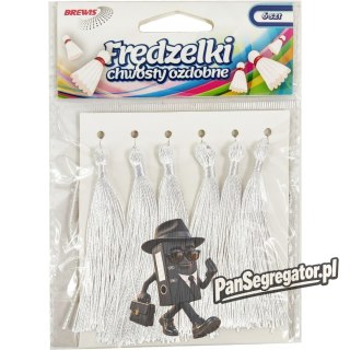 Frędzelki (chwosty ozdobne) FR2 (6 sztuk) 8 cm białe BREWIS