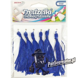 Frędzelki (chwosty ozdobne) FR5 (6 sztuk) 8 cm niebieskie BREWIS