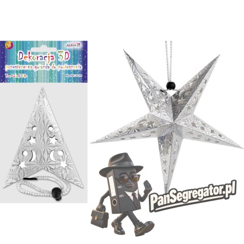 Gwiazda hologramowa srebrna 3D 30cm GW-7411 ALIGA