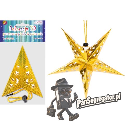 Gwiazda hologramowa złota 3D 30cm GW-7407 ALIGA