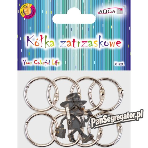 Kółka zatrzaskowe metalowe 2,5cm, 8szt. PH-8848 ALIGA