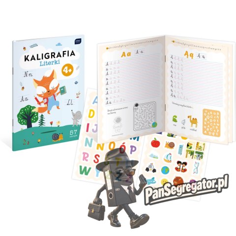 Kolorowanka A4 16k z naklejkami KALIGRAFIA + zadania INTERDRUK