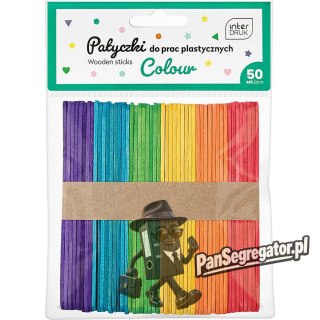 Kolorowe patyczki do prac plastycznych 113x10 50szt. INTERDRUK