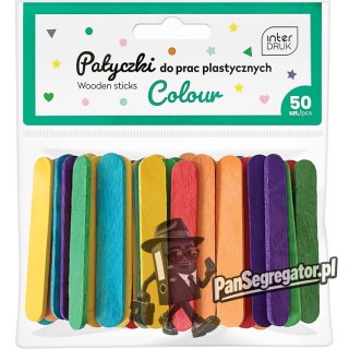 Kolorowe patyczki do prac plastycznych 65x10 50szt. INTERDRUK