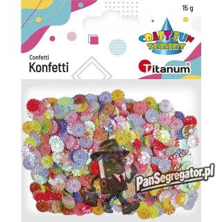 Konfetti kwiaty okrągłe 9mm mix kol. 15g 472902 TITANUM