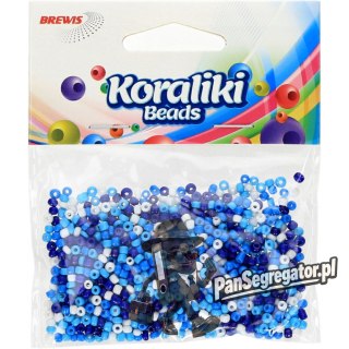 Koraliki akrylowe 35mm biało - niebieskie (30g) KZ13 BREWIS
