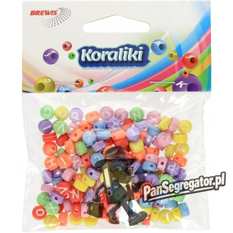 Koraliki akrylowe mix kolor Alfabet 4x7mm (20g ) KL6 BREWIS