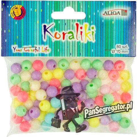 Koraliki pastelowe mix kol. 10mm (80 szt.) PJ-7415 ALIGA