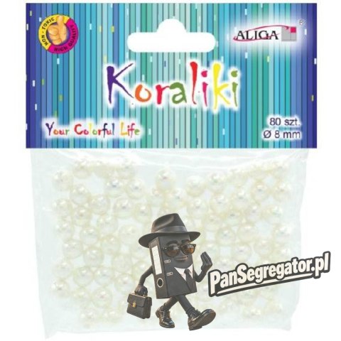 Koraliki perłowe 8mm (80 szt.) PJ-0829 ALIGA