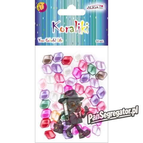 Koraliki plastikowe mix kolorów i rozm. 50szt. PJ-7896 ALIGA