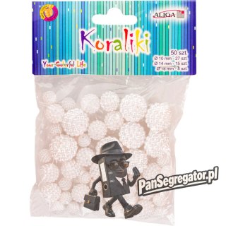Koraliki plastikowe perłowe mix rozm. (50) PJ-0613 ALIGA