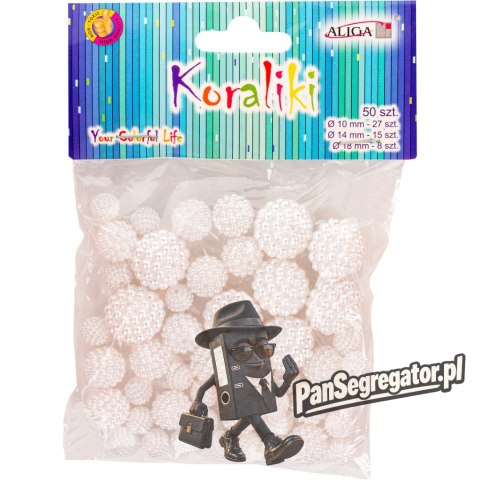 Koraliki plastikowe perłowe mix rozm. (50) PJ-0613 ALIGA