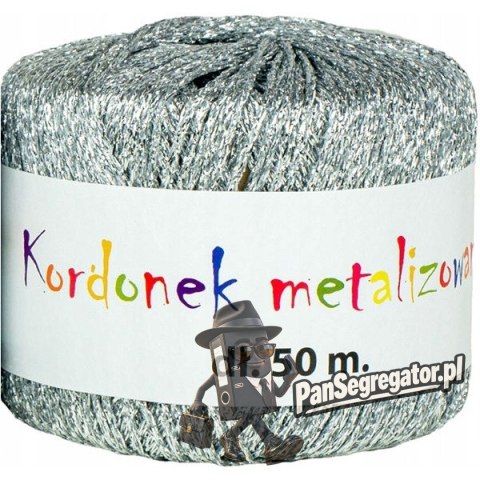 Kordonek metalizowany 2mmx50m srebrny KOB-02 ALIGA