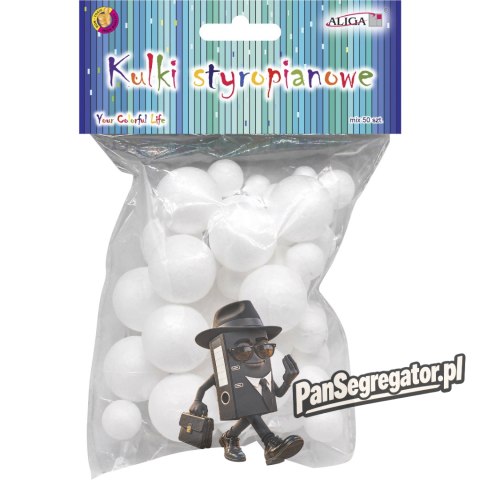 Kulki styropianowe mix rozmiarów 50 szt. KS-3456 ALIGA