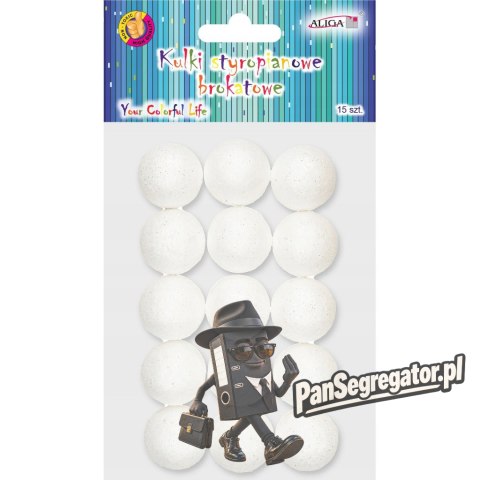 Kulki styropianowe perłowe 30mm 15szt. KSB-1629 ALIGA