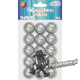 Kulki styropianowe srebrne 30mm 15szt. KSB-1612 ALIGA