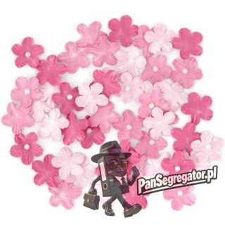 Kwiaty papierowe NIEZAPOMINAJKI z perełką mix różowe (50szt.) 252033 Galeria Papieru