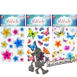Naklejki KWIATY/MOTYLE mix 8x12cm NK-8931 ALIGA
