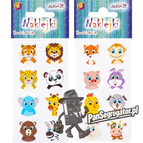 Naklejki ZWIERZĄTKA mix 6x11cm NK-9838 ALIGA