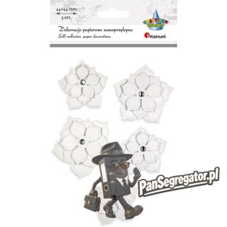 Naklejki papierowe kwiaty 44x44mm 5szt. 507976 TITANUM