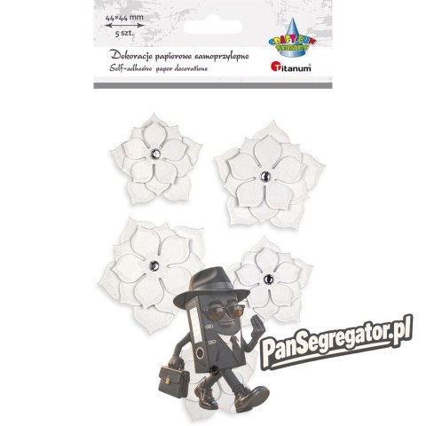 Naklejki papierowe kwiaty 44x44mm 5szt. 507976 TITANUM