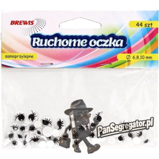 Oczka ruchome mix rozm.z rzęsami 6,8,10mm (44szt.) RO14 BREWIS