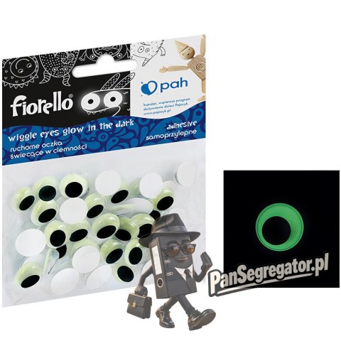 Oczka ruchome samoprzylepne świecące w ciemności 12mm (50 sztuk) FIORELLO GR-KE50-12F 170-2560
