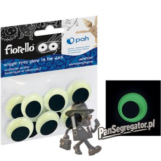 Oczka ruchome samoprzylepne świecące w ciemności 25mm (10 sztuk) FIORELLO GR-KE10-25F 170-2562