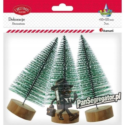 Ozdoba świąteczna choinka 5x13cm (3 sztuki) 628093 TITANUM