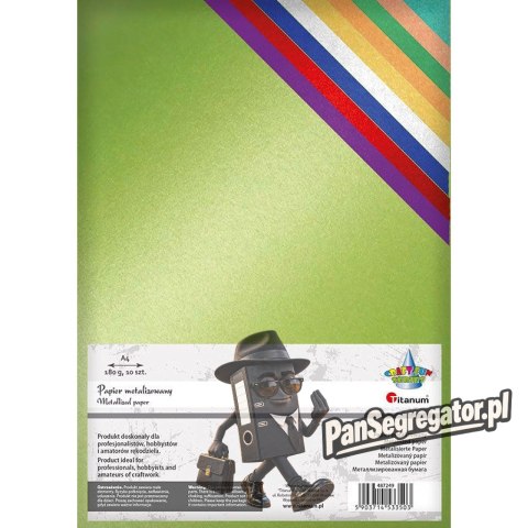 Papier metalizowany A4 10 kolorów 180g 487249 TITANUM