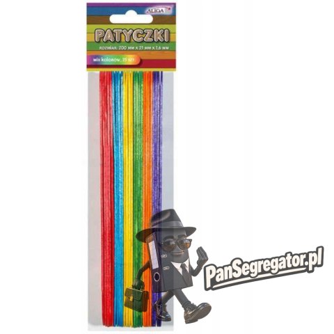 Patyczki PK-0036 mix kol. (25szt.) 200x25x1.6mm ALIGA