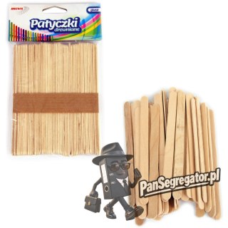 Patyczki kreatywne drewniane 140mm naturalne (50szt.) PN140 BREWIS