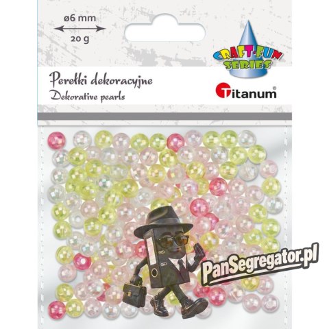 Perełki kolorowe 20g, 6mm 649452 TITANUM