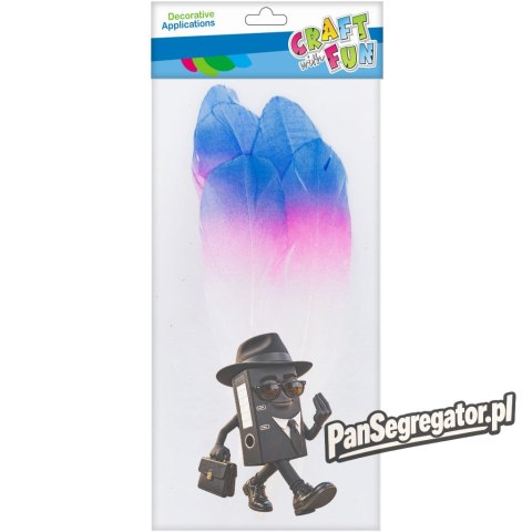 Piórka ozdobne białe/tęczowe 17-22cm 6szt. 463653