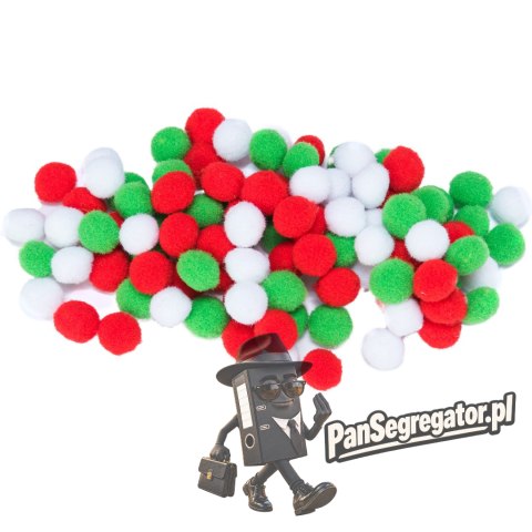 Pompony 10mm białe,czerwone, zielone POM42 BREWIS