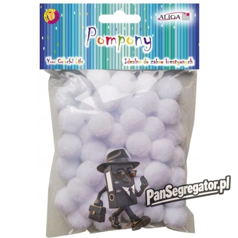 Pompony POM-401 białe 2cm op.60szt.