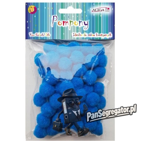 Pompony POM-404 niebieskie 2cm op.60szt. ALIGA