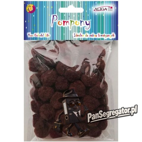 Pompony POM-410 brązowe 2cm op.60szt. ALIGA
