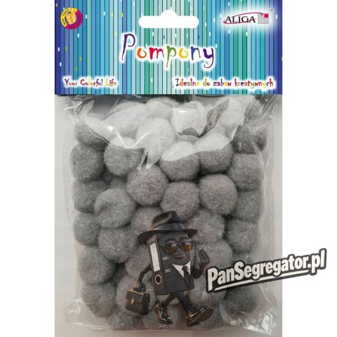 Pompony POM-411 szary 2cm op.60szt. ALIGA