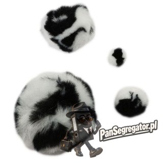 Pompony akrylowe A45 ANIMAl biało-czarne 338522